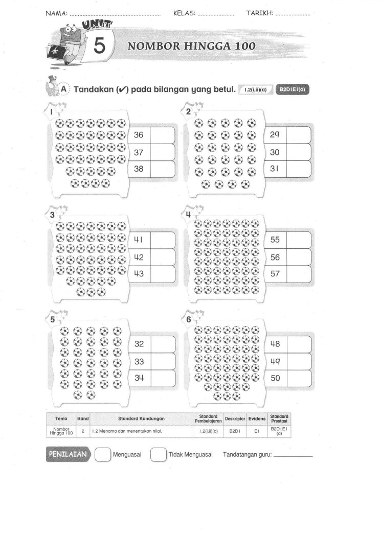 Contoh sebenar Matematik Tahun 1